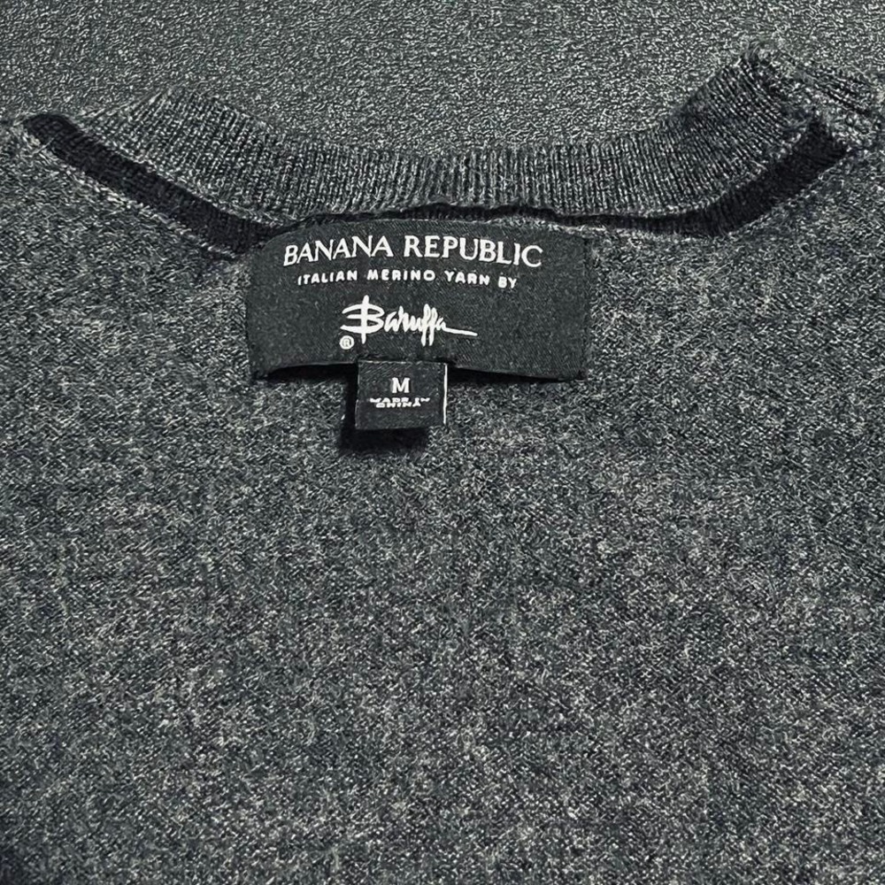 Banana Republic Italian Merino 100% Wool Dark Grey Sweater - Picture 3 of 4